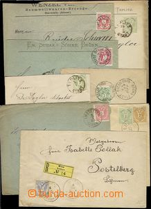 72409 - 1884-90 sestava 8ks dopisů, vyfr. známkami Znak z r. 1883,