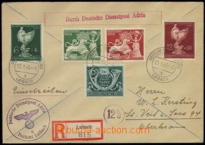 72420 - 1945 Reg letter transported German Service Post Adria Laibac
