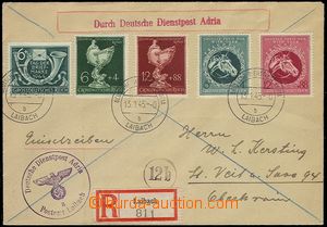 72421 - 1945 Reg letter transported German Service Post Adria Laibac
