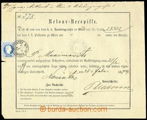 72431 - 1879 Retour - Recepisse, vyfr. zn. Mi.38, DR WIEN, Maximilia