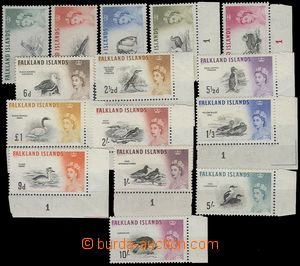 73001 - 1960 kompletní série Ptáci, 15ks, Mi.123-37 (SG.193-207),