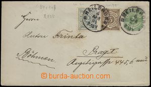 73142 - 1894 postal stationery cover Mi.U35X uprated. stamp. Mi.55,6