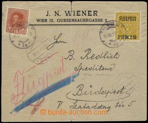 73171 - 1918 dopis přepravený leteckou poštou na linii Wien - Bud