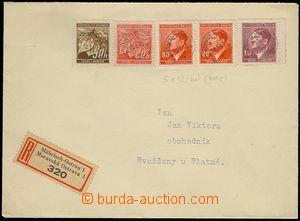 73174 - 1943 Reg letter with Pof.25, 55, 83 2x, 86, atypical (small)
