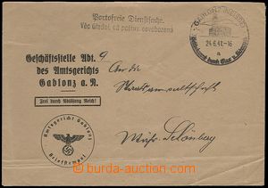 73176 - 1941 pre-printed envelope court office in/at Jablonec n./N.,