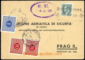 73286 - 1938 firemní lístek frank. zn. Pof.314, raz. Postamt NEUDE