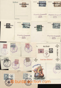 73287 - 1938 comp. 8 pcs of cards and 11 pcs of cut-squares with sta