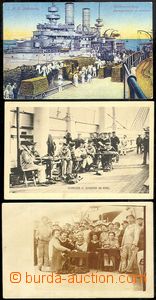 73303 - 1915-16 sestava 3ks pohlednic, S.M.S. Habsburg, 2x skupinov
