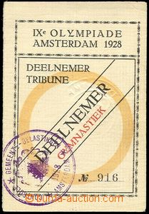 73375 - 1928 SPORT  passport participant IX. Summer olympic games in