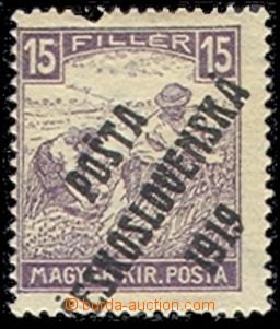 73416 -  Pof.100, Reaper 15f white numerals, overprint type III, lig