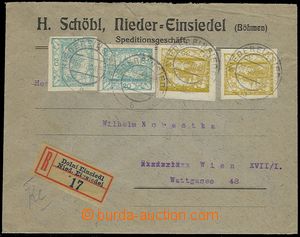 73663 - 1920 firemní R-dopis do Vídně vyfr. zn. Pof.8 2x,12 2x, p