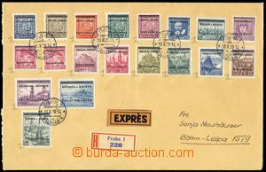 73727 - 1939 Reg and Express letter, with Pof.1-19, complete overpri