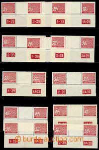 73761 - 1939 Pof.DL1-14 Postage due stmp gutter 2-stamps with plate 