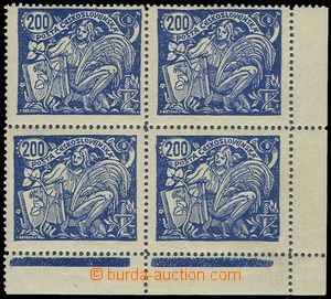 73775 -  Pof.174A T III., 200h blue, line perforation, LR corner blk