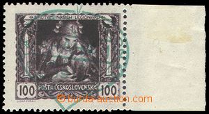 73797 - 1919 Pof.31aA, 100h  krajový kus, celý přítisk (zelený 