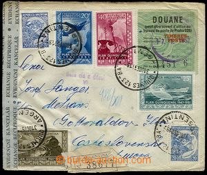 73798 - 1951 Reg letter to Zlín, color 6-známková franking, custo