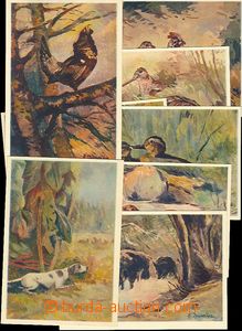 73866 - 1951 CPH46/1-9, Hunting, complete set 9 pcs of, 1x used (No.