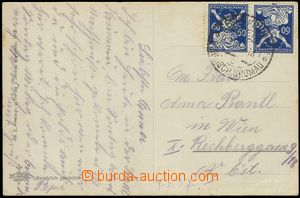 74017 - 1922 pohlednice vyfr. protichůdnou dvojicí zn. Pof.157TBa 