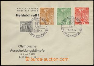 74052 - 1952 Mi.88-90 + 42, vše na obálce jako pseudo FDC Helsinky