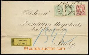 74065 - 1887 Reg letter with 3 Kreuzer + 3 Kreuzer + 5 Kreuzer, Mi.2