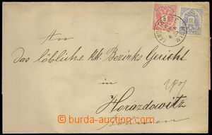 74068 - 1885 skládaný dopis vyfr. zn. Mi.46, 47, DR Landstrasse/ W