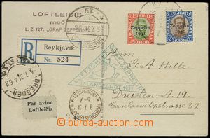 74104 - 1931 ICELAND  Islandfahrt (flight) 1931, Reg postcard franke