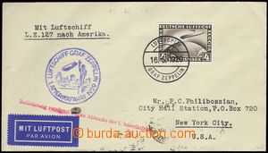 74112 - 1929 1. AMERIKAFAFRT 1929, letter to New York with Mi.424, d