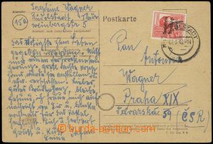 74187 - 1949 SOVIET ZONE  postcard franked by Mi.192, CDS RUDOLFSTAD