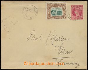 74295 - 1903 postal stationery cover with printed stmp 1p, Asch.1, u
