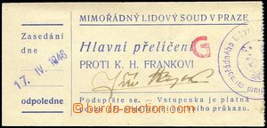 74445 - 1946 entrance ticket for main přelíčení National court i