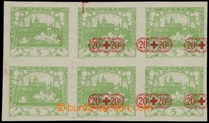 74477 -  PLATE PROOF on stmp Hradčany 5h, block of 6 without perf, 