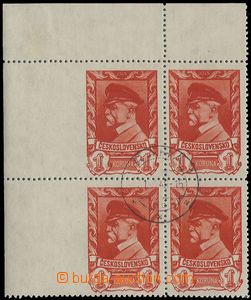 74565 - 1945 Pof.385, Moscow-issue T. G. Masaryk, UL corner blk-of-4