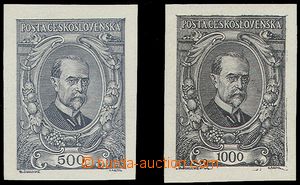 74665 - trial print 500h in/at grey-black color on chalky paper, ex