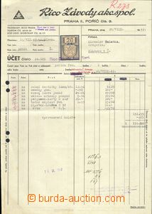 74731 - 1942 Maxa R4, faktura s nalepeným protektorátním  kolkem 