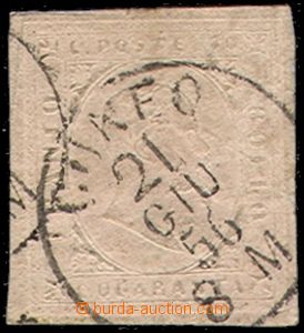 74909 - 1853 Mi.6, 40C rose, nice margins, almost complete CDS CUNEO