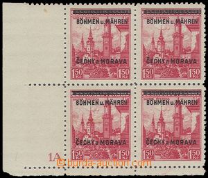 75062 - 1939 Pof.12, Bánská Bystrica 1,50Kč, rohový 4-blok s úz