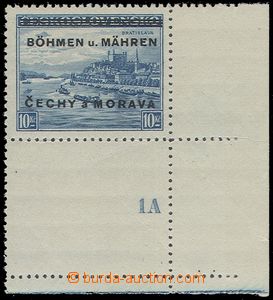 75079 - 1939 Pof.19, Bratislava 10CZK, corner piece with lower coupo