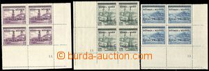 75082 - 1939 Pof.K17-K19, hodnota 4Kč, 5Kč a 10Kč, dolní rohové