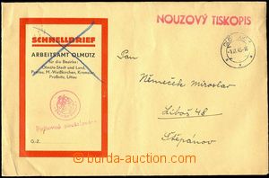 75143 - 1945 SPĚŠNÝ SPIS  pre-printed envelope Schnellbrief work 