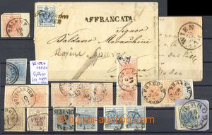 75162 - 1850-57 comp. of stamps and cut-squares with stamp. the firs