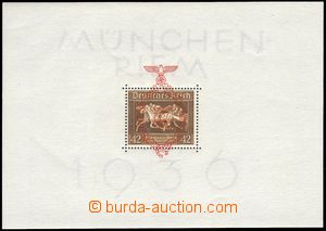 75227 - 1937 Mi.Bl.10, aršík Hnědá stuha s červeným přetiskem