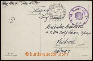 75439 - 1915 S.M.B. 57T, postcard with single-circle blue cancel. wi