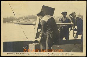 75518 - 1914 Bodrog, dunajský monitor, obsluha u  kanónu na příd