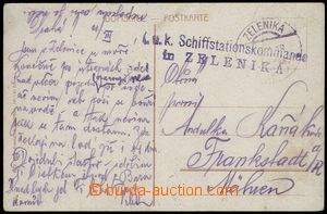 75520 - 1918 SCHIFFSTATION ZELENIKA, pohlednice s řádkovým modrý