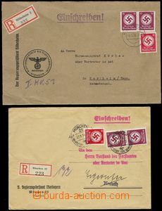75566 - 1938-39 2ks služebních R dopisů, stejné frankatury zn. M