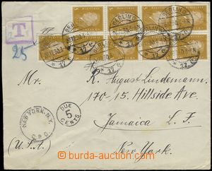 75569 - 1930 letter to USA, franked with. 9-tuple franking stamp. 3P