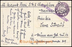 75577 - 1917 S.M. SCHIFF CHAMÄLEON, violet straight line postmark s