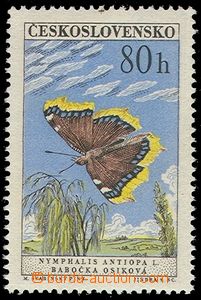 75587 - 1961 Pof.1222, Butterflies, plate variety 1/A horiz. line, c