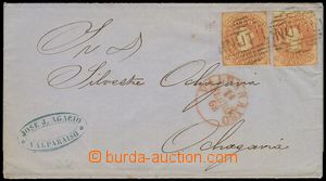 75620 - 1862 folded letter franked with. 2 pcs of stamp. 5C, Mi.1II,