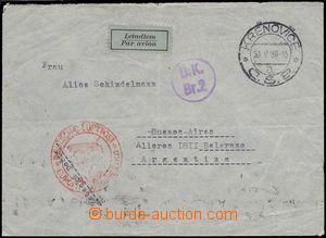 75680 - 1939 air-mail letter to Argentina, on reverse franked with. 